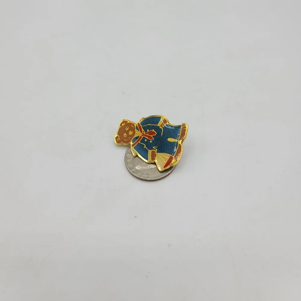Schmid Gordon Fraser Teddy Bear Sailor Suit Sailboat Enamel Brooch Pin 80s Vtg - Picture 10 of 11